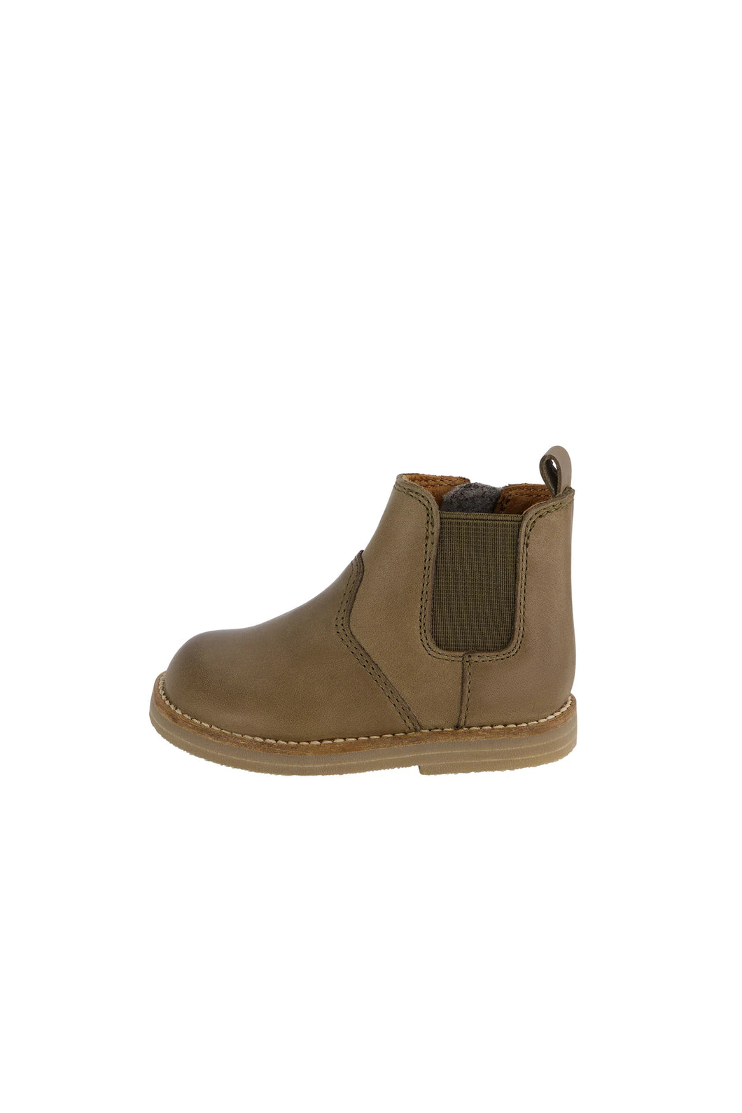 Leather Boot with Elastic Side - Tan