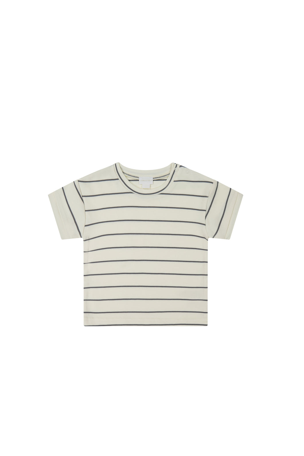 Pima Cotton Eddie T-Shirt - Cloud/Moonstone Stripe