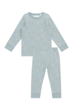 Load image into Gallery viewer, Organic Cotton Amory Long Sleeve Pyjama Lapin Jardin Blue
