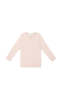 Jamie Kay Organic Cotton Modal Long Sleeve Henley - Dainty Pink