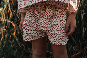 Girls Tie Waist Shorts - Petite Poppy