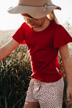 Load image into Gallery viewer, Girls Frill Sleeve Top - Red
