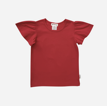 Load image into Gallery viewer, Girls Frill Sleeve Top - Red
