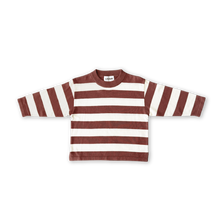 Load image into Gallery viewer, Organic Knitted Striped LS Tee - Maroon

