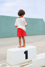 Load image into Gallery viewer, Organic Knitted Contrast Tee - Fiesta &amp; Coconut

