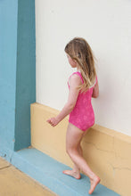 Load image into Gallery viewer, Ribbed Posy Swim Suit - Berry
