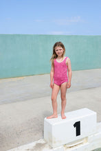Load image into Gallery viewer, Ribbed Posy Swim Suit - Berry
