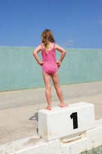 Load image into Gallery viewer, Ribbed Posy Swim Suit - Berry
