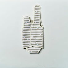 Load image into Gallery viewer, Natural Rubber Baby Wetsuit Sammy the Seagull Green Stripe
