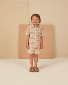 collared short sleeve shirt || plumeria