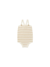 Load image into Gallery viewer, knit baby romper || sand stripe
