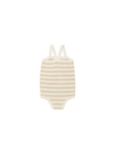 Load image into Gallery viewer, knit baby romper || sand stripe
