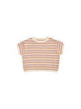 Load image into Gallery viewer, boxy crop knit tee || honeycomb stripe
