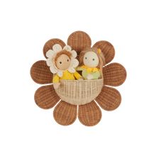Load image into Gallery viewer, Rattan Daisy Wall Basket
