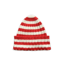 Load image into Gallery viewer, Organic Striped Pixie Rib Beanie - Sauce
