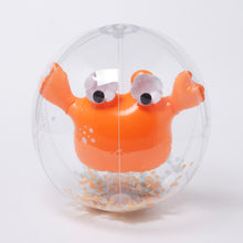 Load image into Gallery viewer, 3D Inflatable Beach Ball Sonny the Sea Creature Neon Orange
