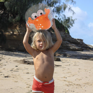 3D Inflatable Beach Ball Sonny the Sea Creature Neon Orange