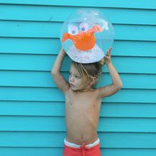 Load image into Gallery viewer, 3D Inflatable Beach Ball Sonny the Sea Creature Neon Orange
