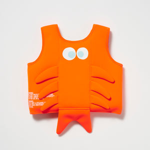 Swim Vest 3-6 Sonny the Sea Creature Neon Orange
