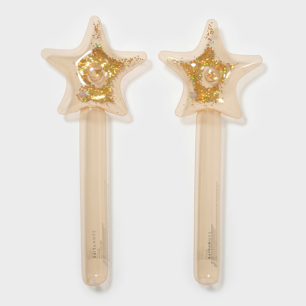 Kids Inflatable Star Wand Princess Swan Gold Set of 2