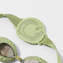 Load image into Gallery viewer, Kids Swim Goggles Cookie the Croc Khaki
