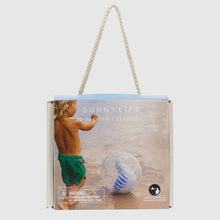 Load image into Gallery viewer, 3D Inflatable Beach Ball Sammy the Seagull Blue Stripe
