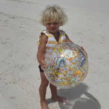 Load image into Gallery viewer, 3D Inflatable Beach Ball Sammy the Seagull Blue Stripe
