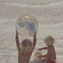 Load image into Gallery viewer, 3D Inflatable Beach Ball Sammy the Seagull Blue Stripe
