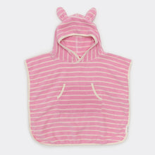 Load image into Gallery viewer, Kids Character Hooded Towel Cotton Candy Pink Stripe
