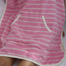 Load image into Gallery viewer, Kids Character Hooded Towel Cotton Candy Pink Stripe
