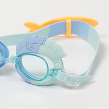 Load image into Gallery viewer, Kids Swim Goggles Finn the Fish Aqua Blue
