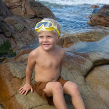 Load image into Gallery viewer, Kids Swim Mask Salty the Shark Neon Yellow
