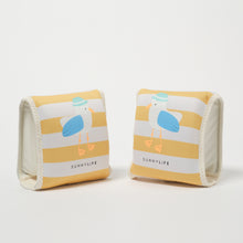 Load image into Gallery viewer, Kids Floaties Sammy the Seagull Mustard Stripe

