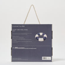 Load image into Gallery viewer, Slim Tube Pool Ring Navy Stripe
