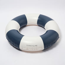 Load image into Gallery viewer, Slim Tube Pool Ring Navy Stripe
