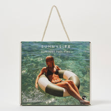 Load image into Gallery viewer, Slim Tube Pool Ring Olive Stripe
