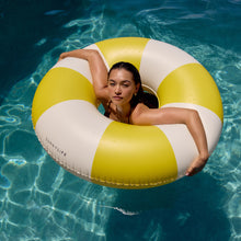 Load image into Gallery viewer, Tube Pool Ring Sunshine Yellow Stripe
