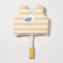 Load image into Gallery viewer, Kids Swim Vest 2-3 Sammy the Seagull Mustard Stripe
