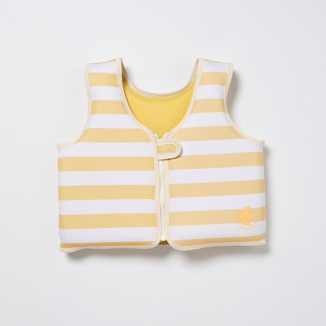 Kids Swim Vest 3-6 Sammy the Seagull Mustard Stripe