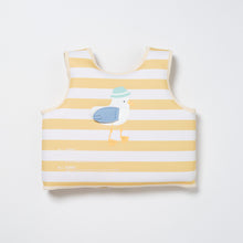 Load image into Gallery viewer, Kids Swim Vest 3-6 Sammy the Seagull Mustard Stripe
