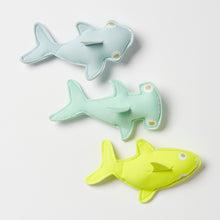 Load image into Gallery viewer, Salty the Shark Dive Buddies Aqua Neon Yellow Set of 3

