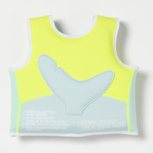 Load image into Gallery viewer, Salty the Shark Swim Vest 1-2 Aqua Neon Yellow
