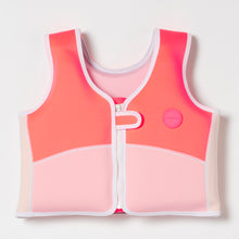 Load image into Gallery viewer, Melody the Mermaid Swim Vest 3-6 Neon Strawberry
