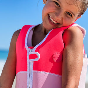 Melody the Mermaid Swim Vest 3-6 Neon Strawberry