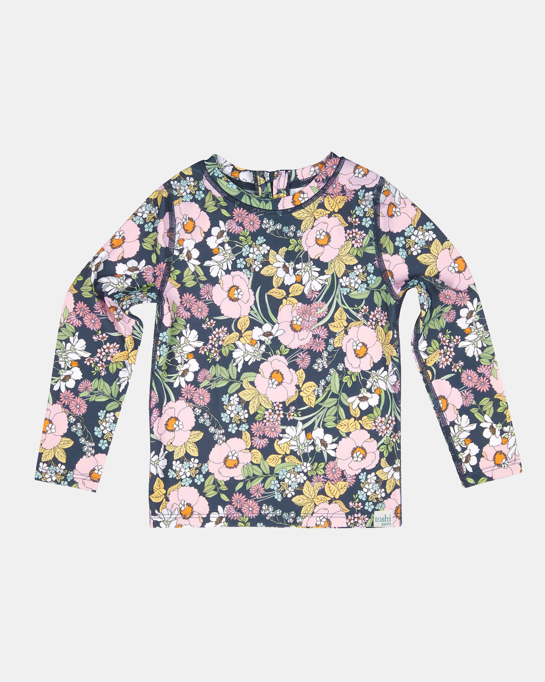 Swim Kids Rashie L/S Half Zip Classic Moonlight Bloom