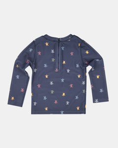 Swim Kids Rashie L/S Half Zip Classic Turtle Island