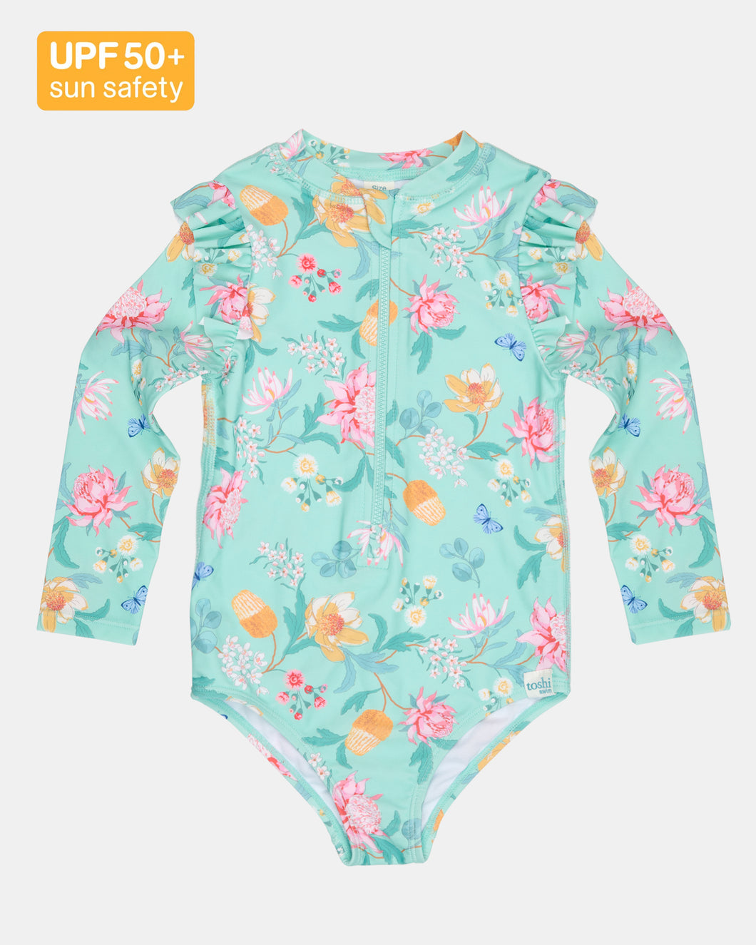 Swim Bodysuit Ripple Waratah Mint