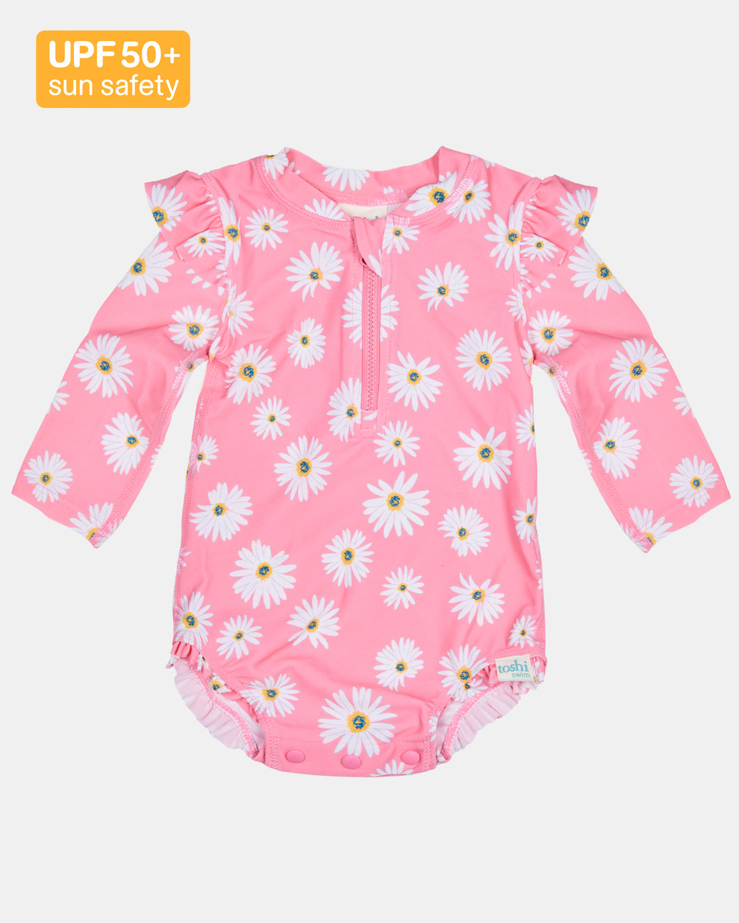 Swim Onesie L/S Ripple Daisy Watermelon