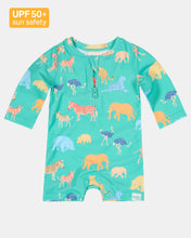 Load image into Gallery viewer, Swim Onesie L/S Splash Congo Seagrass
