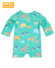 Load image into Gallery viewer, Swim Onesie L/S Splash Congo Seagrass
